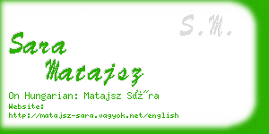 sara matajsz business card